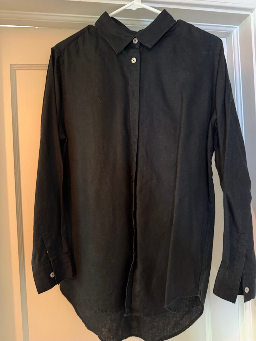 Quince Black Linen blouse